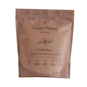 Green Planet Vanilla Bean Vegan Protein Powder. Add it to your desert or make into a delicious shake