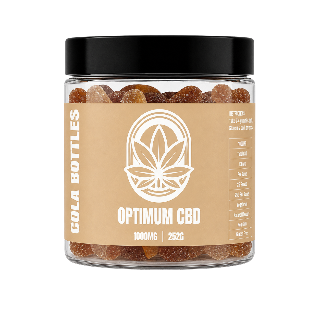 Optimum CBD Cola Bottles 1000mg 252g jar