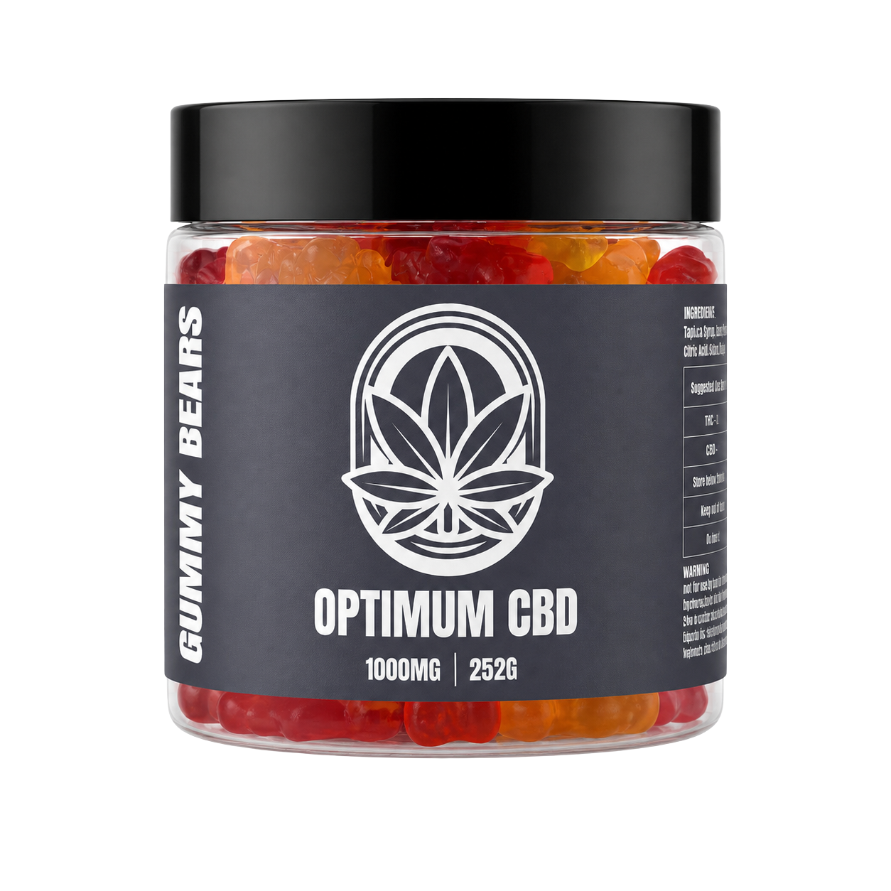 Optimum CBD Gummy Bears 1000mg 252g jar