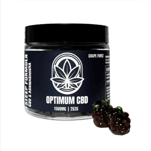 Optimum CBD Sleep Formula 1500mg grape burst CBD gummies for sleep support, relaxation and recovery — CBD sleep supplement gummies 252g jar