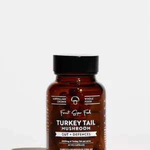 Mini Turkey Tail Mushroom Capsules – Australian-grown functional mushroom for immunity, gut health, and daily wellness in a convenient travel pack.