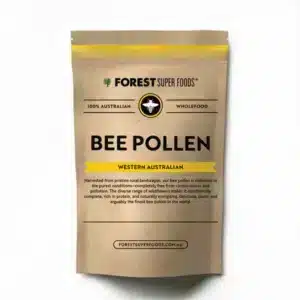 Western Australian bee pollen granules in jar – natural nutrient-rich bee pollen superfood