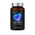 GH PEPT performance support capsules with creatine, peptide-based ingredients, and plant compounds designed to support strength training, recovery, and conditioning.