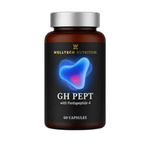 GH PEPT performance support capsules with creatine, peptide-based ingredients, and plant compounds designed to support strength training, recovery, and conditioning.