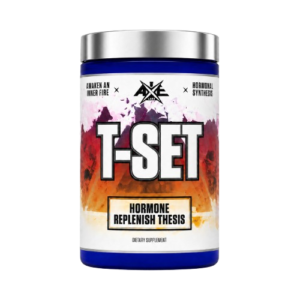 T-Set Axe Laboratories performance supplement capsules with herbal extracts, adaptogens, ZMA complex, and black pepper extract for training performance and recovery support.