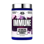 Immune dietary supplement bottle with botanical extracts, vitamins, minerals, and antioxidants designed to support immune system function, energy, and daily wellbeing.