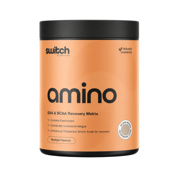 Switch Nutrition Amino EAA and BCAA Recovery Matrix supplement tub available in multiple flavours and serve sizes