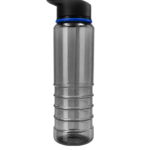 600ml smoky Tritan BPA-free water bottle with black lid and blue colour ring