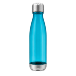 Blue Tritan 700ml Drink Bottle with Silver Lid on white background
