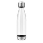 Clear Tritan 700ml Drink Bottle with Silver Lid on white background