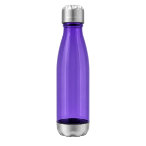 Purple Tritan 700ml Drink Bottle with Silver Lid on white background
