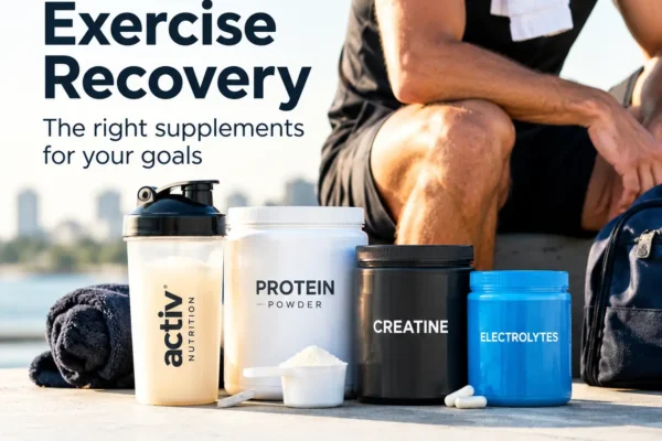 Exercise recovery supplements including protein, creatine, electrolytes and magnesium